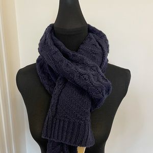 Michael Kors Cable Knit Oversized Scarf Navy Blue Wrap NEW
